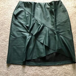 Green Faux Leather Skirt